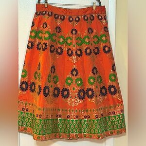 Handmade Banjara Indian Skirt Fully Lined  Adjustable Waist.Colorful Silk Fabric